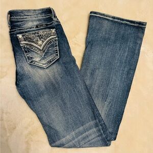 Miss Me boot cut jeans girl’s Size 16 or women’s 26-ish Never worn.  Vintage.